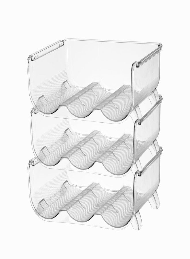 Kitwe Water Bottle Organizer, Stackable Kitchen Pantry Organization and Storage Bin, Water Bottle Holder Rack for Kitchen Cabinet Fridge Storage, Sports Flask Tumbler Travel Mug Cup Pack of - 3 - Image 1